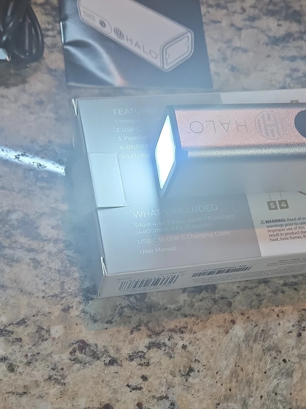 HALO PAL 4.4K Power Bank + Flashlight - Silver